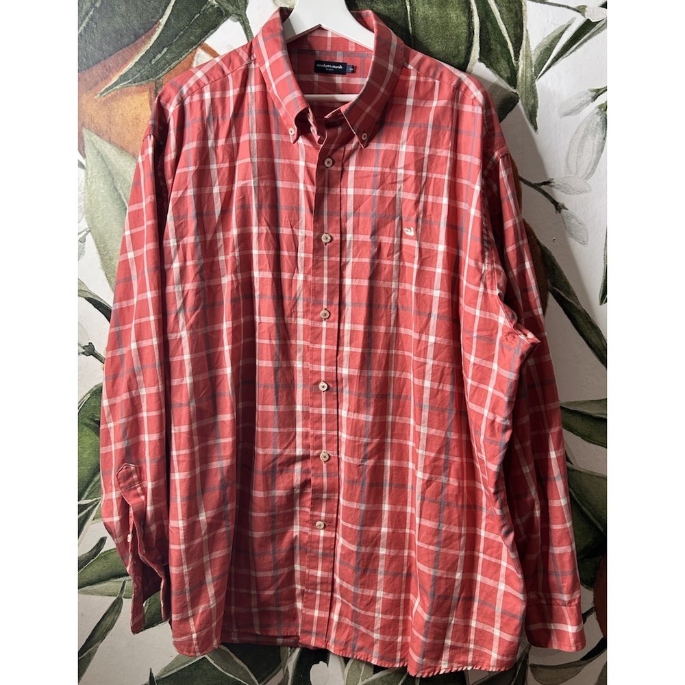 Southern Marsh Shirt Mens 2X Performance Plaid Button up Preppy Long Sleeve